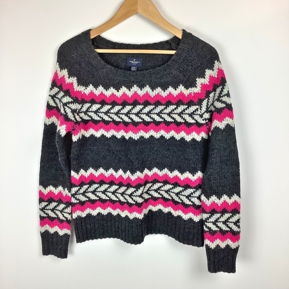 American Eagle Outfitters Sweaters - American Eagle Outfitters Womens Nordic Wool Blend Y2K Chunky Knit Sweater Sz XS